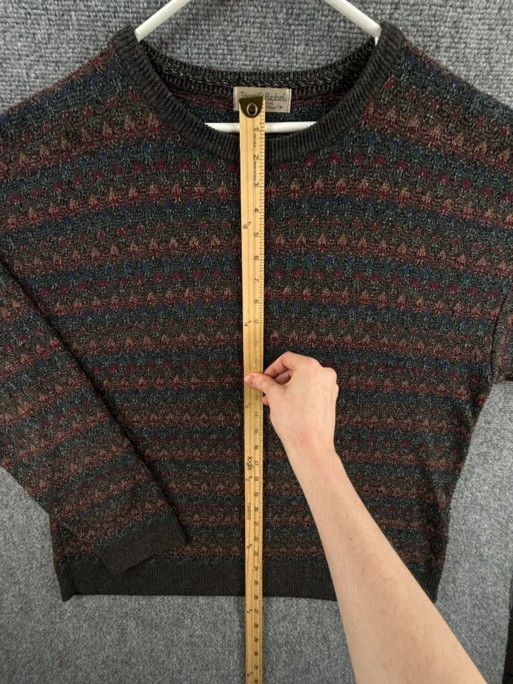 Tricots St Raphael XL Colorful Knit Geometric Art Pullover USA Coogi Style Adult